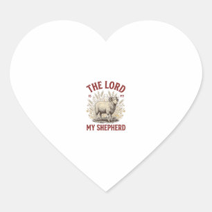 De Heer Is Mijn Herder Vintage Schaap Shirt Ontwer Hart Sticker