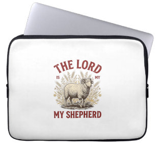 De Heer Is Mijn Herder Vintage Schaap Shirt Ontwer Laptop Sleeve