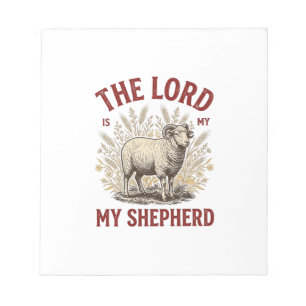De Heer Is Mijn Herder Vintage Schaap Shirt Ontwer Notitieblok