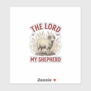 De Heer Is Mijn Herder Vintage Schaap Shirt Ontwer Sticker