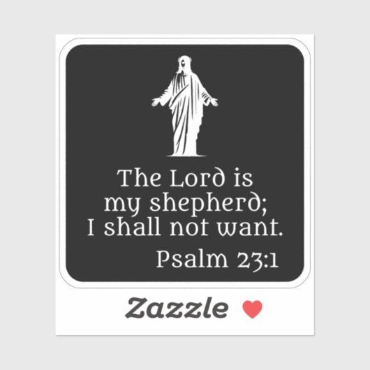 De Heer is mijn herder (wit) Sticker (Vel)