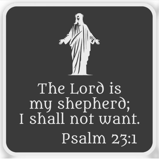 De Heer is mijn herder (wit) Sticker (Voorkant)