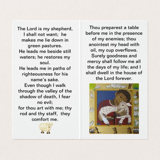 De Heer is mijn herderskaart Visitekaartje (Binnenkant ongevouwen)