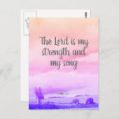 De Heer is mijn kracht, Christelijk briefkaart (Voorkant / Achterkant)