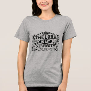 De Heer is Mijn Kracht Christelijk Tri-Blend Shirt