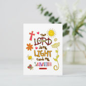 De Heer is Mijn Licht en Mijn Bijbelse Verse van d Briefkaart (Staand voorkant)