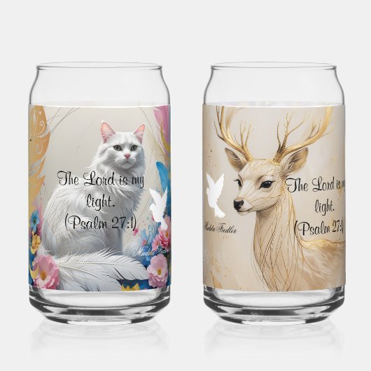 De Heer is mijn licht. (Psalm 27:1) Blikvorm Glas (Voorkant)