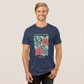 De Heer Is Mijn Licht – Psalm 27:1 Bloem Kerstmis Tri-Blend Shirt (Voorkant volledig)