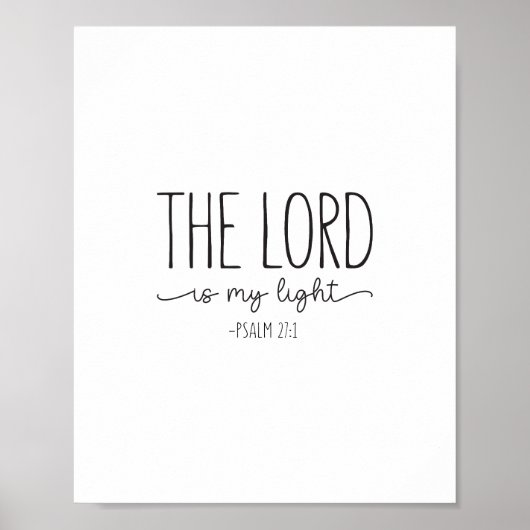 De Heer is mijn licht, Psalm 27:1 Poster (Voorkant)