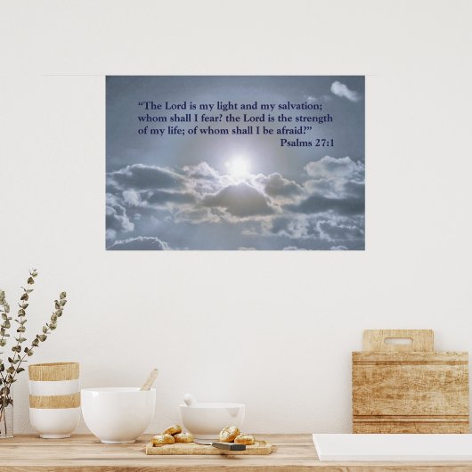 De Heer is mijn licht - Psalms 27:1 Poster (Keuken)