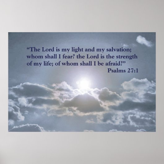 De Heer is mijn licht - Psalms 27:1 Poster (Voorkant)
