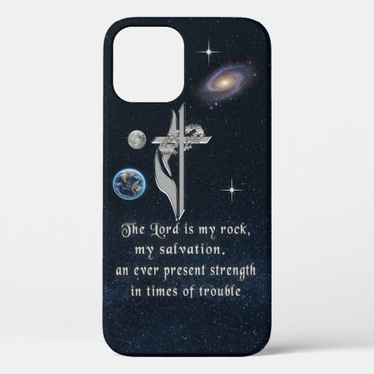 De Heer is mijn rock iPhone 12 Hoesje (Achterkant)