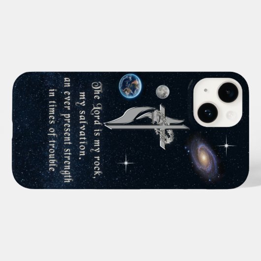 De Heer is mijn rock iPhone 14 Hoesje (Achterkant (horizontaal))