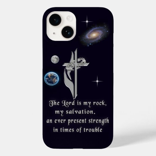 De Heer is mijn rock iPhone 14 Hoesje (Achterkant)