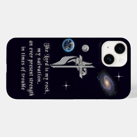 De Heer is mijn rock iPhone 14 Hoesje (Achterkant (horizontaal))