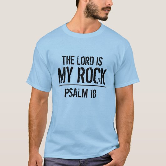 De Heer is mijn rocktweble Psalm 18 t-shirt (Voorkant)