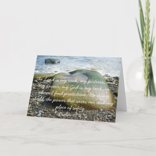 De Heer is mijn Rots Notcard Kaart (Voorkant)