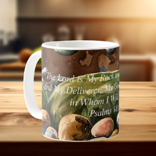 De Heer is mijn Rots; Originele Kunst Psalmen18:2 Koffiemok