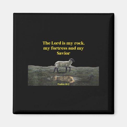 De Heer is mijn Rots Psalm 18_2 - Christelijke Waa Magneet (Voorkant)