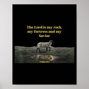 De Heer is mijn Rots Psalm 18_2 - Christelijke Waa Poster