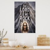 De Heer is mijn rots: Psalm 18:2 Poster (Keuken)