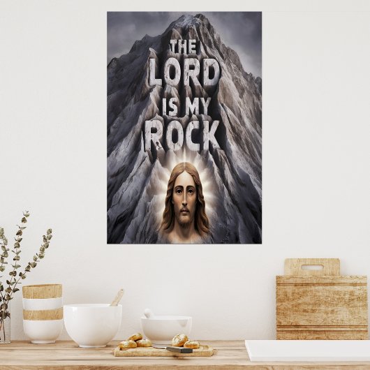 De Heer is mijn rots: Psalm 18:2 Poster (Keuken)