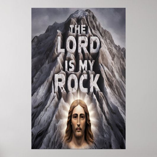 De Heer is mijn rots: Psalm 18:2 Poster (Voorkant)