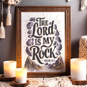 De Heer is mijn Rots Psalm 18:2 Schriftuurlijke mu Poster