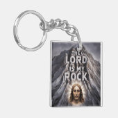 De Heer is mijn rots: Psalm 18:2 Sleutelhanger (Voorkant Links)