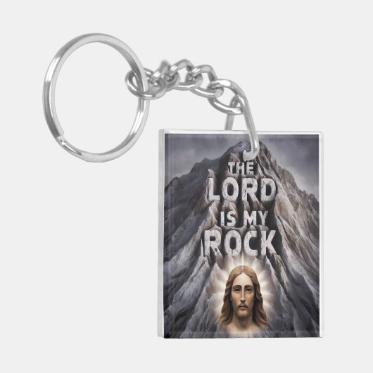 De Heer is mijn rots: Psalm 18:2 Sleutelhanger (Voorkant Links)