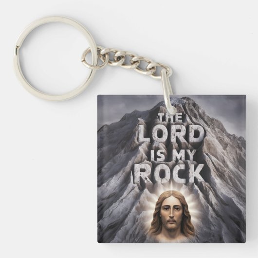 De Heer is mijn rots: Psalm 18:2 Sleutelhanger (Voorkant)