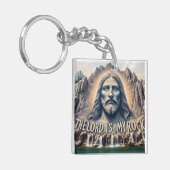 De Heer is mijn rots; PSALM 18;2 staat hoog Sleutelhanger (Voorkant Links)