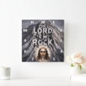 De Heer is mijn rots: Psalm 18:2 Vierkante Klok (Huis)