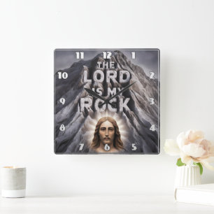De Heer is mijn rots: Psalm 18:2 Vierkante Klok