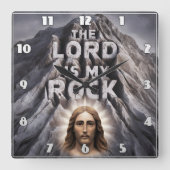 De Heer is mijn rots: Psalm 18:2 Vierkante Klok (Voorkant)