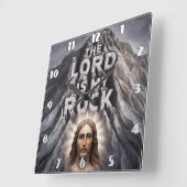 De Heer is mijn rots: Psalm 18:2 Vierkante Klok (Hoek)