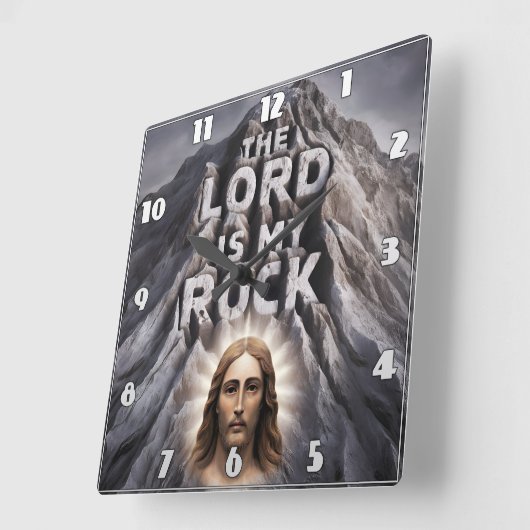 De Heer is mijn rots: Psalm 18:2 Vierkante Klok (Hoek)