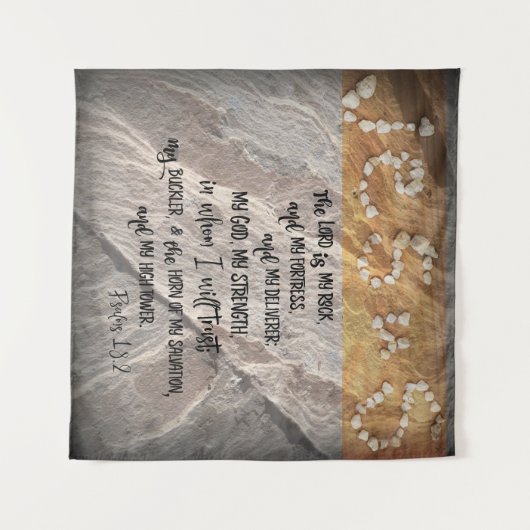 De Heer is mijn Rots Psalmen Schrift Wandkleed (Voorkant (horizontaal))