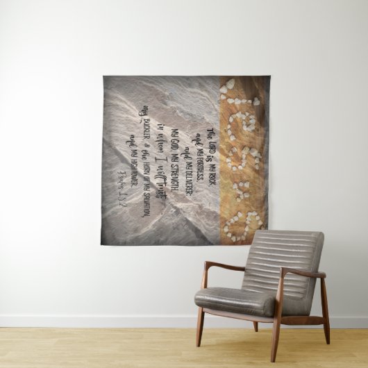 De Heer is mijn Rots Psalmen Schrift Wandkleed (In Situ (horizontaal))