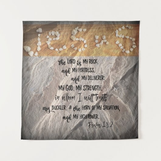 De Heer is mijn Rots Psalmen Schrift Wandkleed (Voorkant)