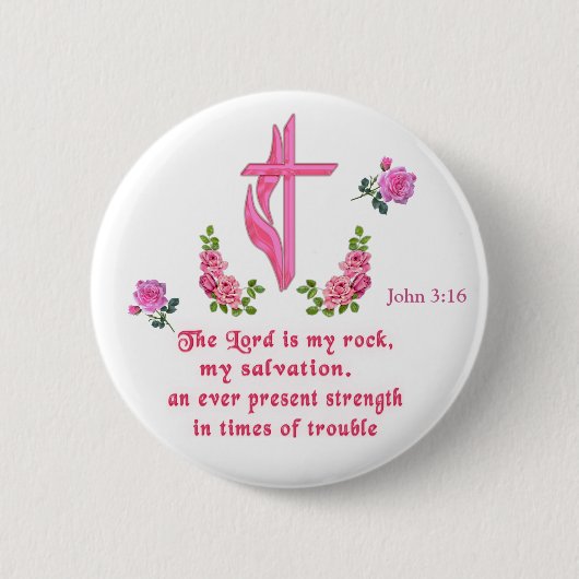 De Heer is mijn rots Ronde Button 5,7 Cm (Voorkant)