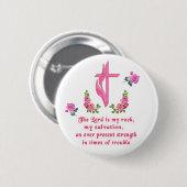 De Heer is mijn rots Ronde Button 5,7 Cm (Voorkant /achterkant)