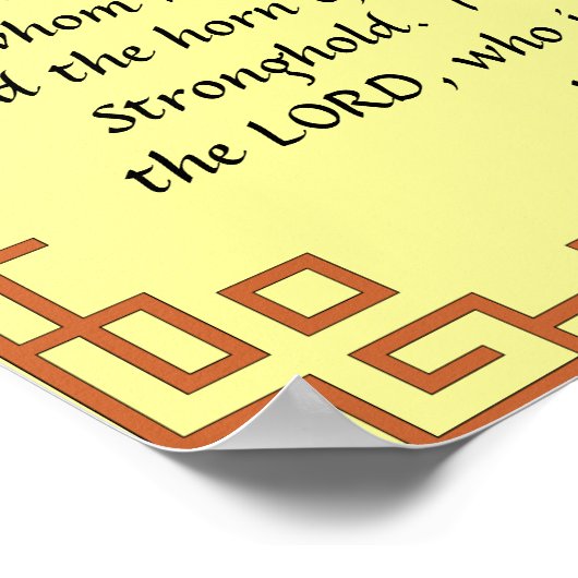 De Heer is mijn rotsbijbelprijsgebed Poster (Hoek)