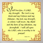 De Heer is mijn rotsbijbelprijsgebed Poster (Voorkant)