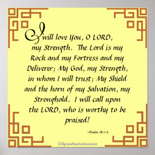 De Heer is mijn rotsbijbelprijsgebed Poster