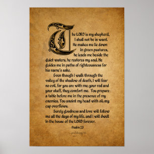 De Heer is Mijn Schapenbeslag (Schrift: psalm 23) Poster