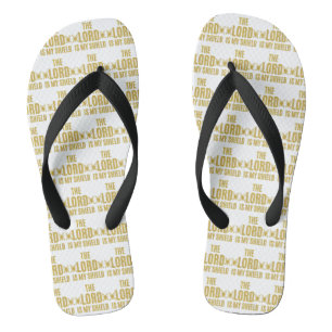 De Heer is mijn schild wit all-over unisex Teenslippers