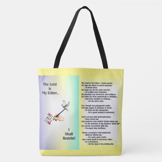 De Heer is Mijn Schrijver Boek en Canvas tas (Voorkant)