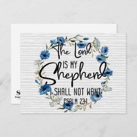 De Heer is mijn Shepherd | 23:1 Bijbelverse psalm Briefkaart (Voorkant / Achterkant)