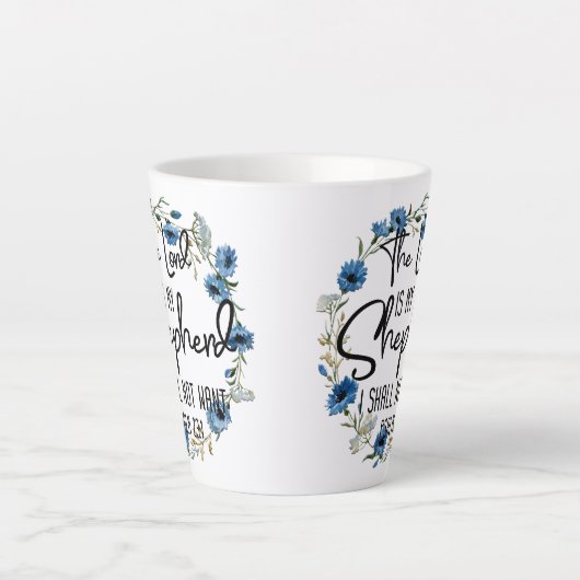 De Heer is mijn Shepherd | 23:1 Bijbelverse psalm Latte Mok (Voorkant)